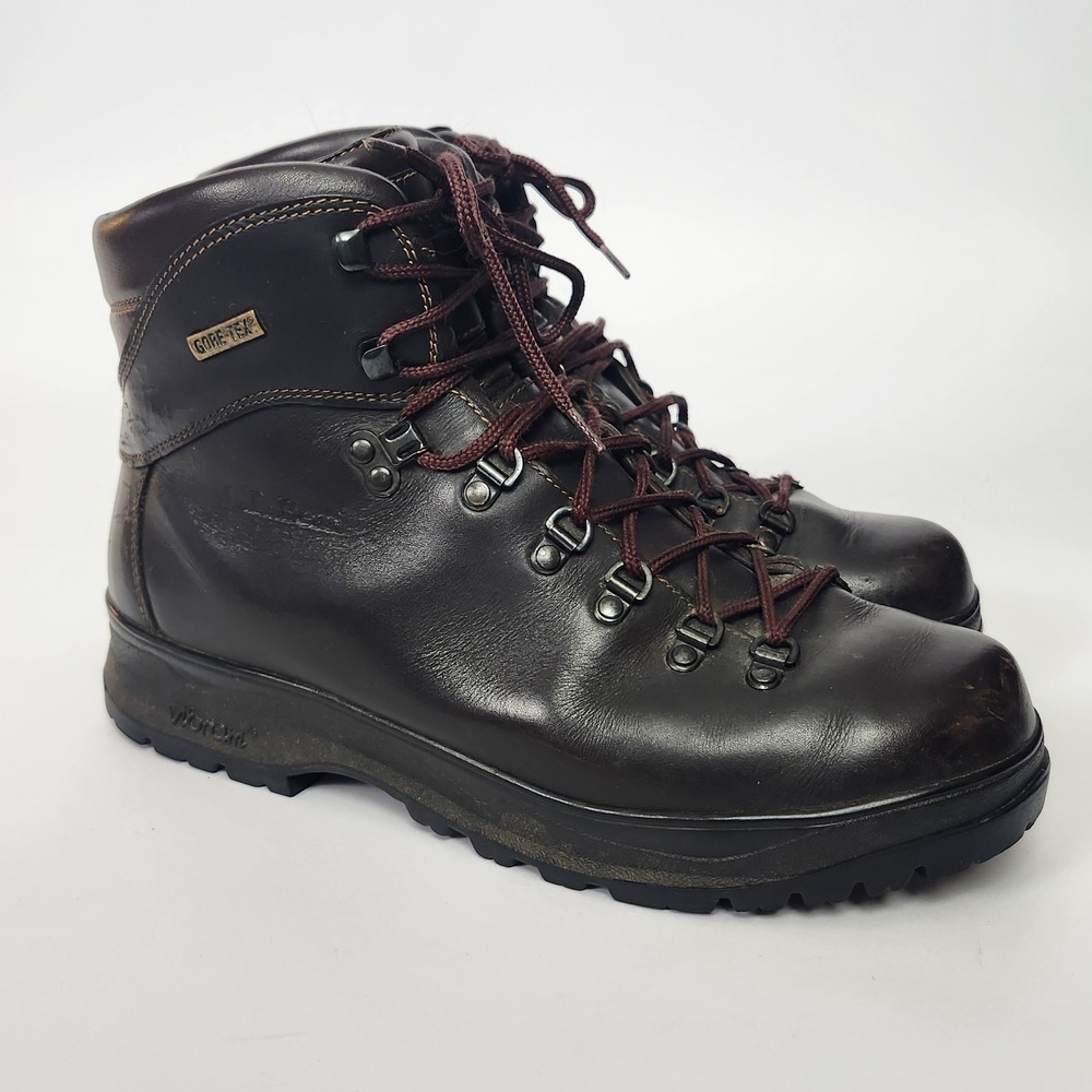 Vintage LL Bean Cresta Gore-Tex Leather Hiking Boots Mens 10 Brown Vibram T889